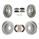 Front Rear Coated Disc Brake Rotors Ceramic Pads And Drum Kit For Honda Civic