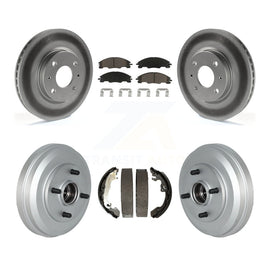 [Front+Rear] 2009-2011 Ford Focus Coated Rotor Drum Brake Kit & Ceramic Pads For Max Braking