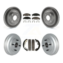 Charger l'image dans la galerie, [Front+Rear] 2009-2011 Ford Focus Coated Rotor Drum Brake Kit &amp; Ceramic Pads For Max Braking