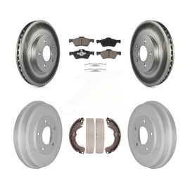 Front Rear Coat Brake Rotor Ceramic Pad Drum Kit For Ford Escape Mercury Mariner