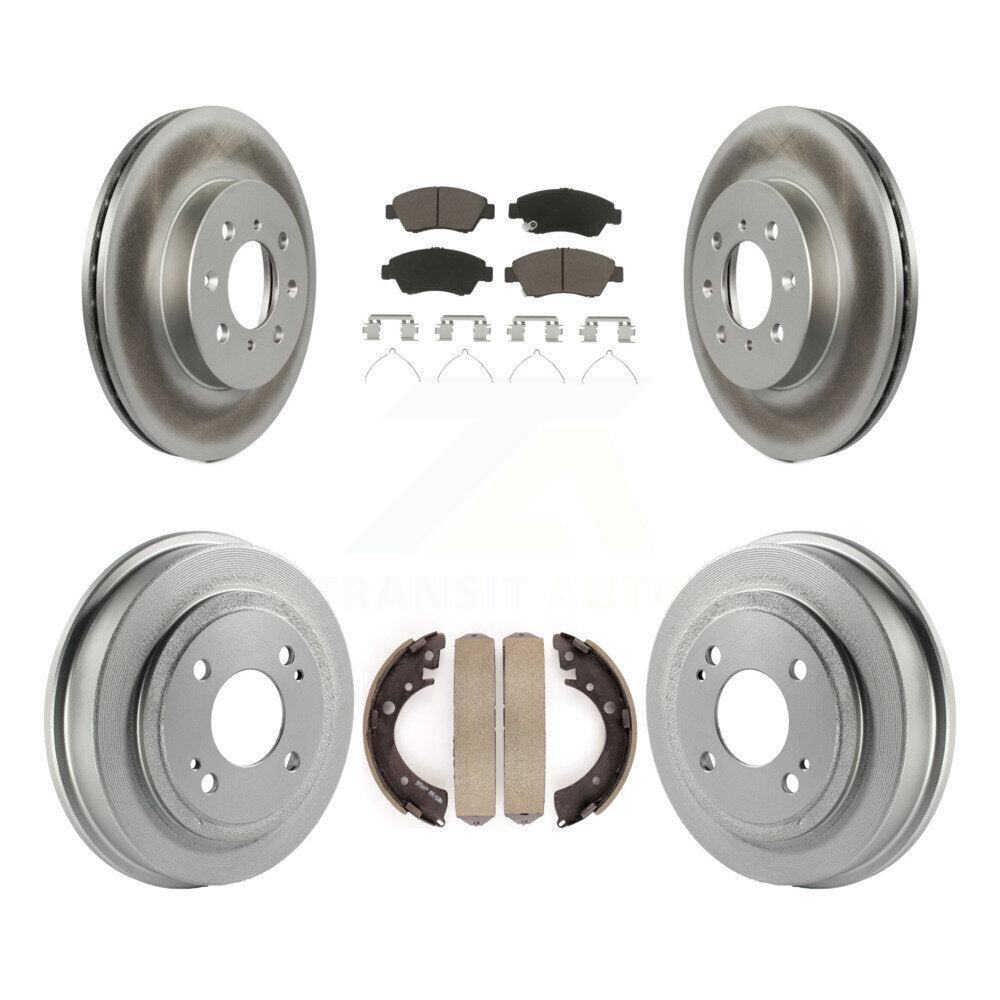 [Front+Rear] 2007-2008 Honda Fit Coated Rotor Drum Brake Kit & Ceramic Pads For Max Braking