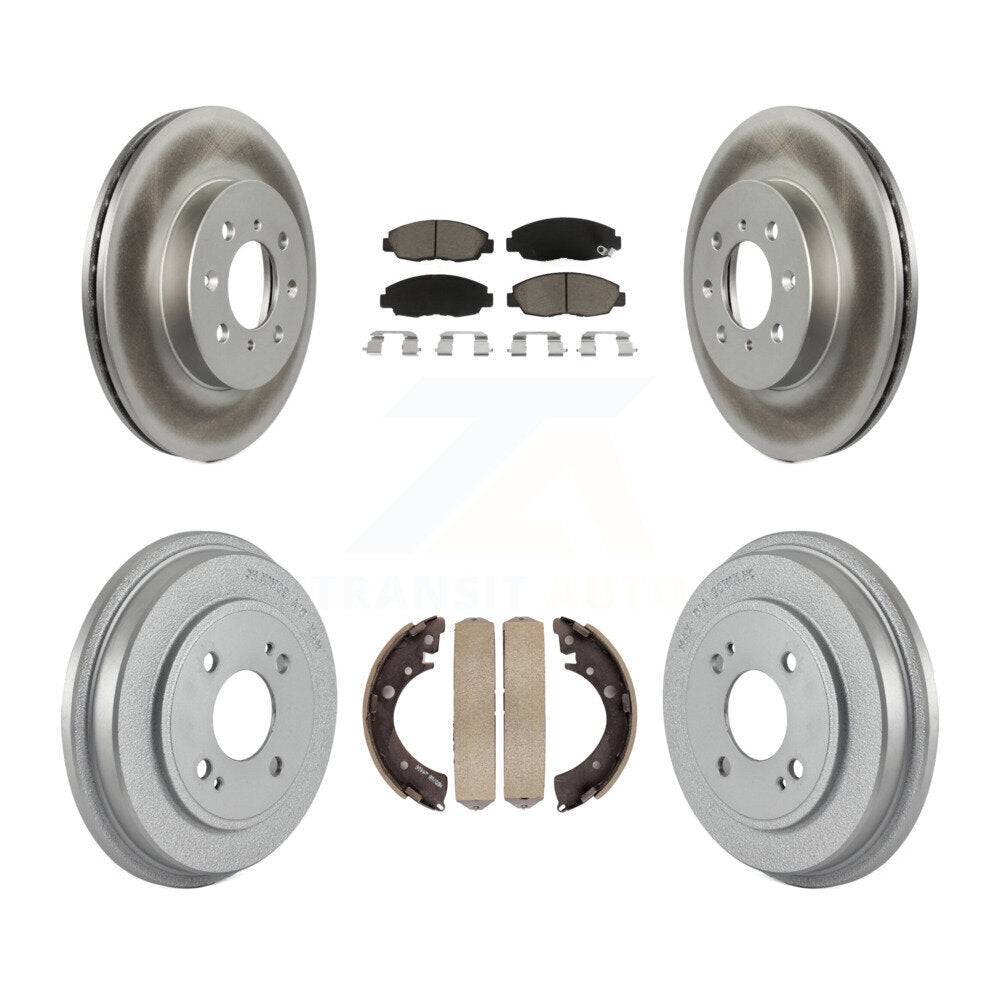 Front Rear Coated Disc Brake Rotors Ceramic Pads And Drum Kit For Honda Civic