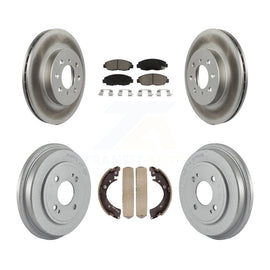 Front Rear Coated Disc Brake Rotors Ceramic Pads And Drum Kit For Honda Civic