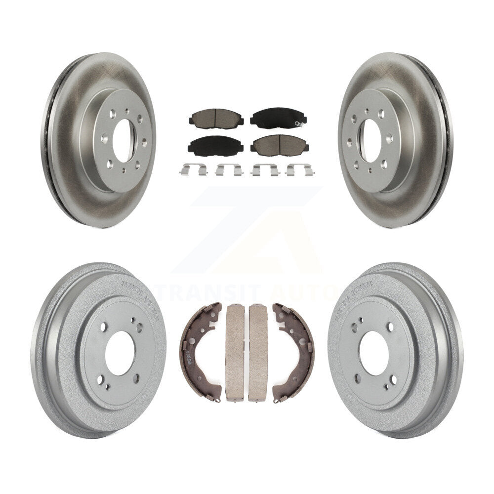 Front Rear Coated Disc Brake Rotors Ceramic Pads And Drum Kit For Honda Insight