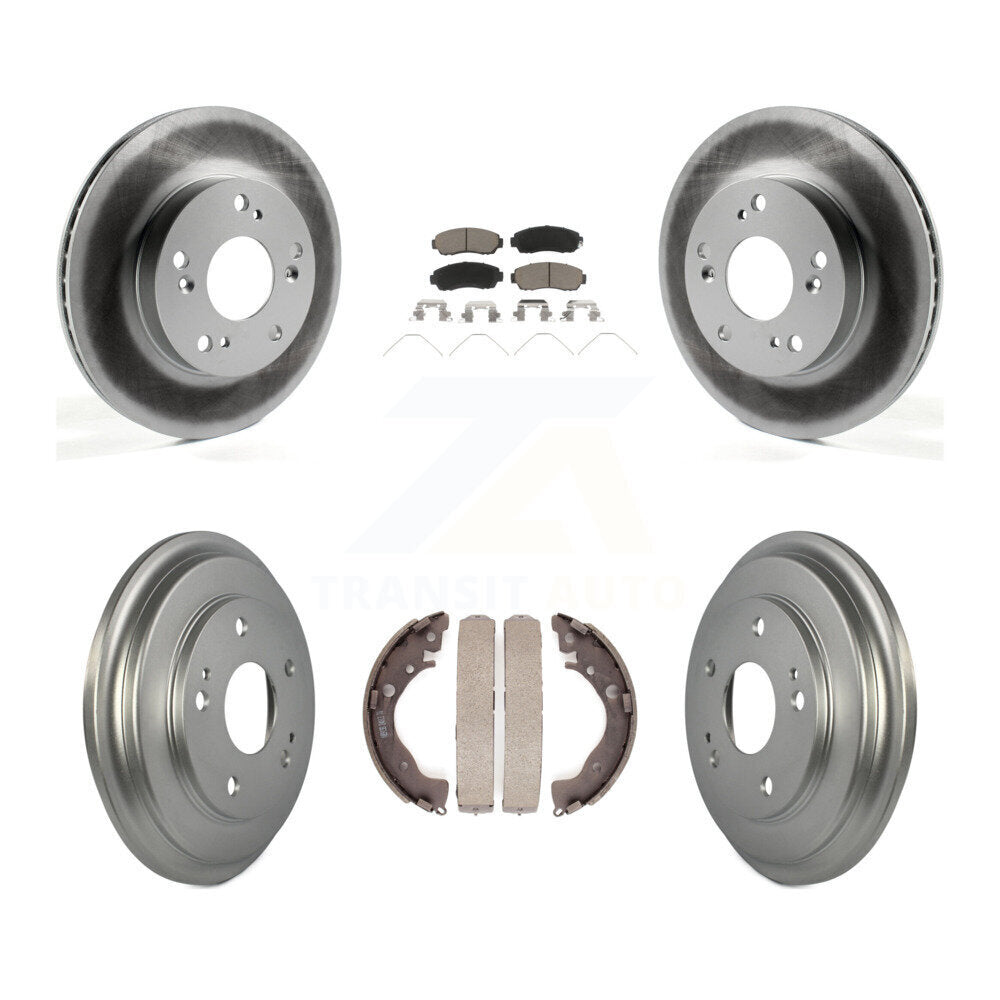 Front Rear Coated Disc Brake Rotors Ceramic Pads And Drum Kit For Honda Civic