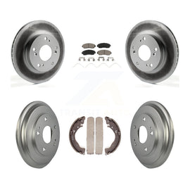 Front Rear Coated Disc Brake Rotors Ceramic Pads And Drum Kit For Honda Civic