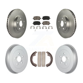 Front Rear Coat Brake Rotors Ceramic Pad Drum Kit For Toyota Matrix Pontiac Vibe