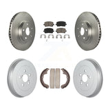 Front Rear Coat Brake Rotors Ceramic Pad Drum Kit For Toyota Matrix Pontiac Vibe