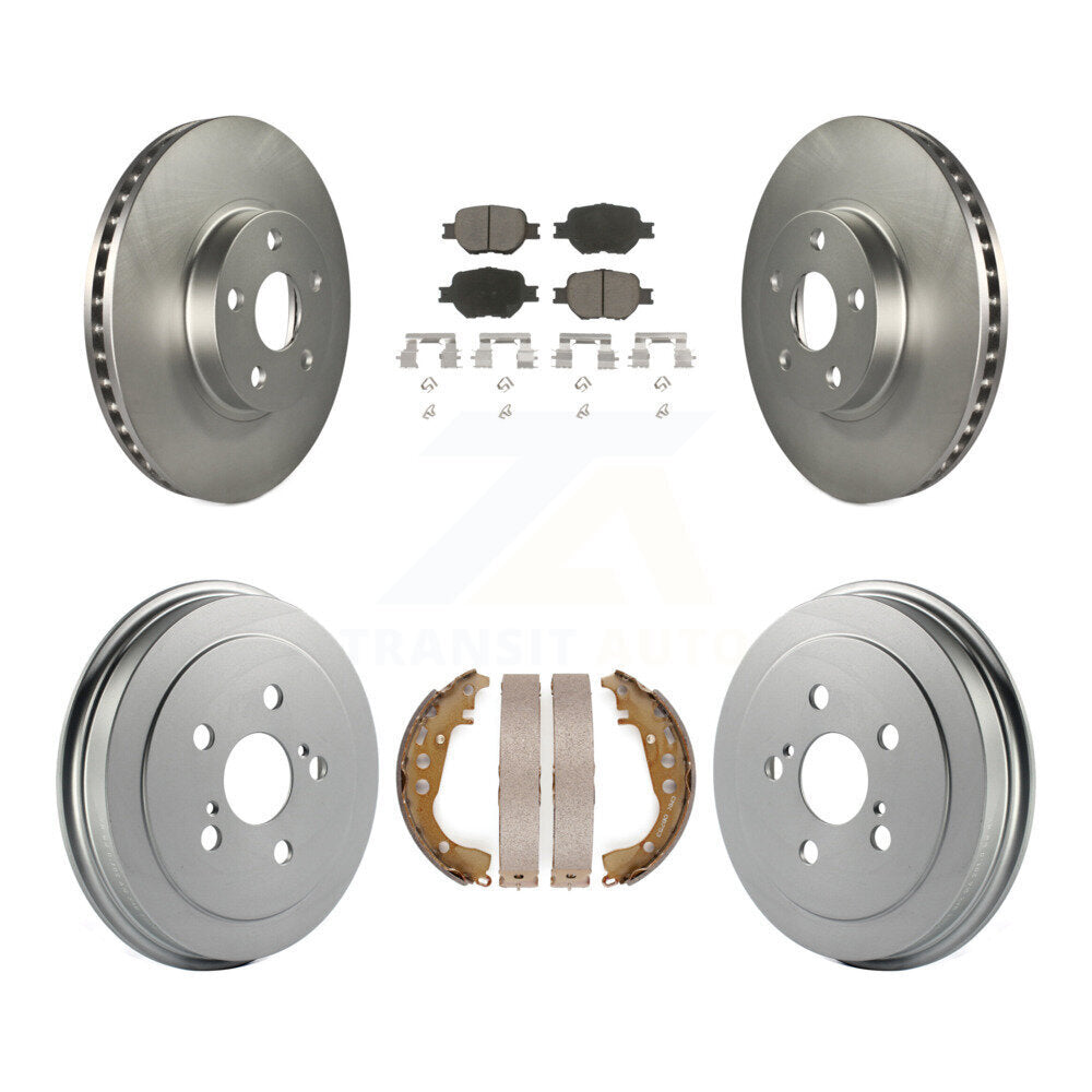 Front Rear Coated Disc Brake Rotors Ceramic Pads And Drum Kit For Toyota Celica