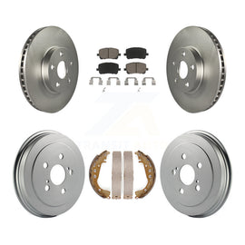 Front Rear Coated Disc Brake Rotors Ceramic Pads And Drum Kit For Toyota Corolla
