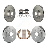 Front Rear Coated Disc Brake Rotors Ceramic Pads And Drum Kit For Toyota Corolla