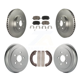Front Rear Coated Disc Brake Rotors Ceramic Pads And Drum Kit For Toyota Corolla