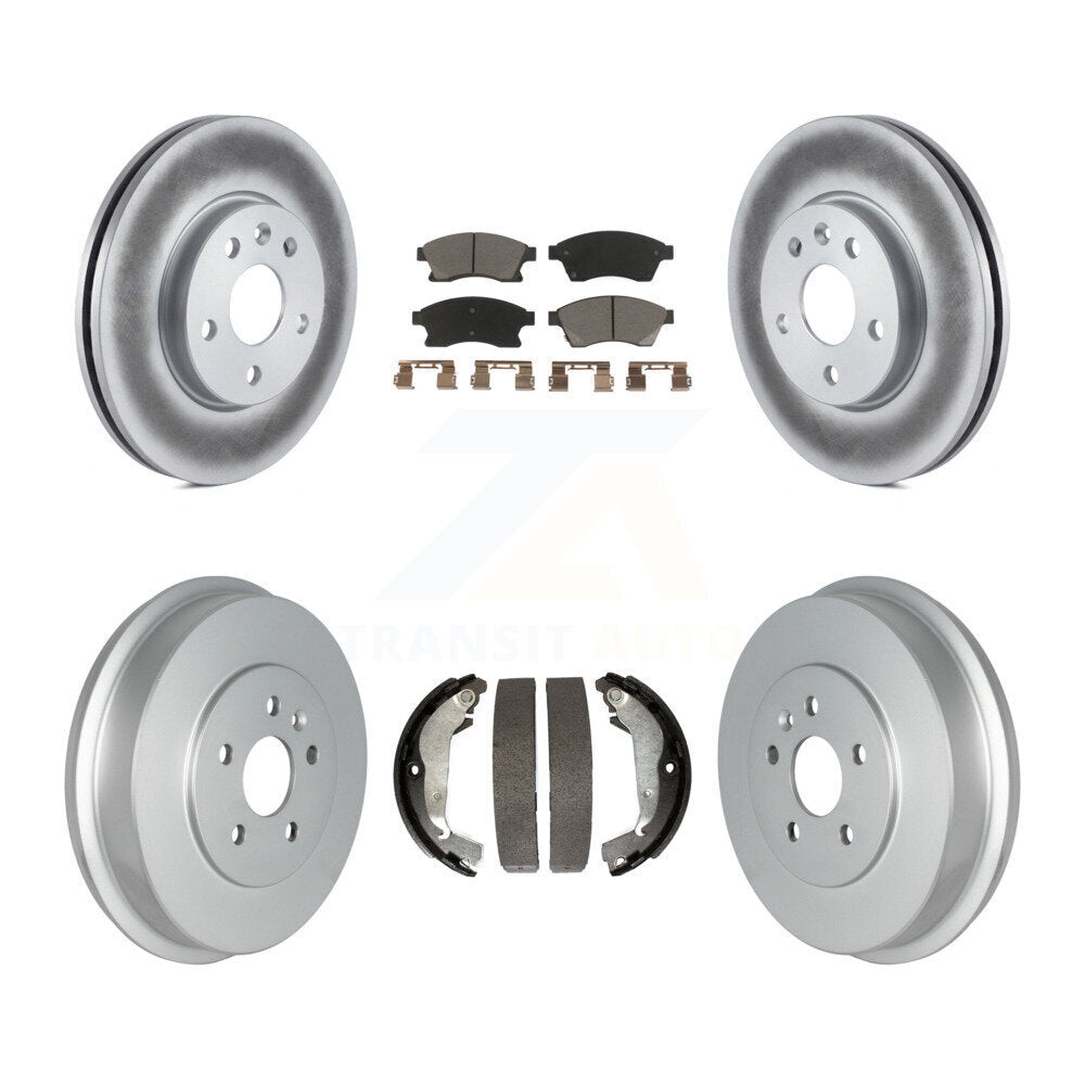 Front Rear Coated Brake Rotor Ceramic Pad & Drum Kit For Chevrolet Cruze Limited