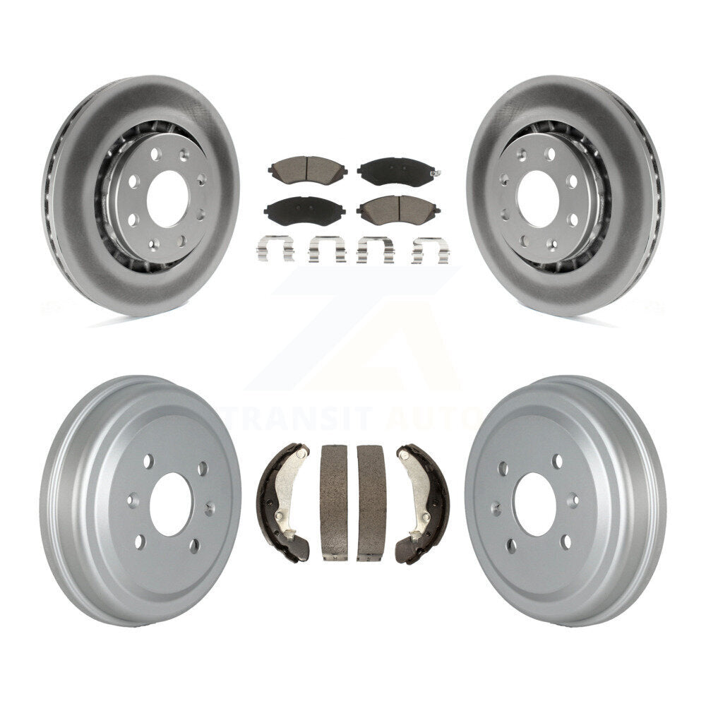 Front Rear Coat Brake Rotors Ceramic Pad Drum Kit For Chevrolet Aveo Spark Aveo5