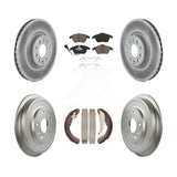 Front Rear Coated Brake Rotor Ceramic Pad & Drum Kit For Volkswagen Jetta Beetle