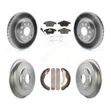 Charger l'image dans la galerie, Front Rear Coated Brake Rotor Ceramic Pad &amp; Drum Kit For Volkswagen Jetta Beetle