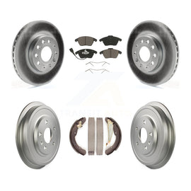 Front Rear Coated Brake Rotor Ceramic Pad & Drum Kit For Volkswagen Jetta Beetle