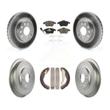 Front Rear Coated Brake Rotor Ceramic Pad & Drum Kit For Volkswagen Jetta Beetle