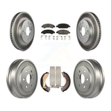 Front Rear Coated Brake Rotors Ceramic Pad Drum Kit For Chevrolet Silverado 1500
