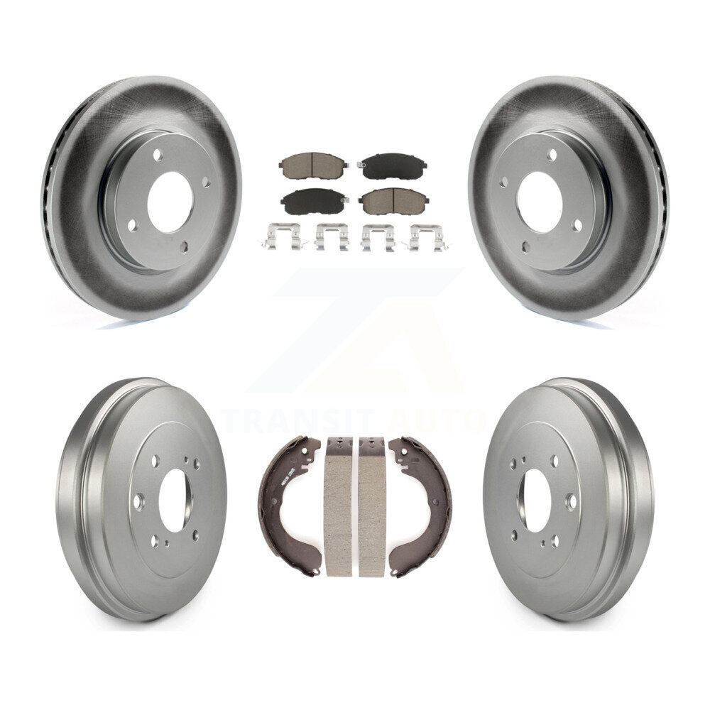 Front Rear Coated Brake Rotors Ceramic Pad Drum Kit For Nissan Sentra Versa Cube