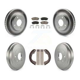 Front Rear Coated Brake Rotors Ceramic Pad Drum Kit For Nissan Sentra Versa Cube
