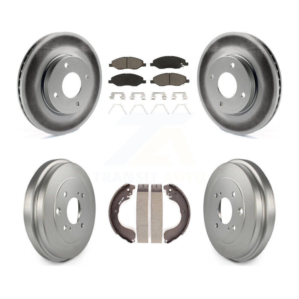 Front Rear Coat Brake Rotor Ceramic Pad Drum Kit For 08 Nissan Versa 4-Wheel ABS