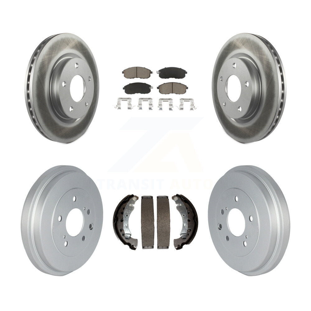 Front Rear Coated Disc Brake Rotors Ceramic Pads And Drum Kit For Nissan Sentra