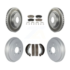 Front Rear Coated Disc Brake Rotors Ceramic Pads And Drum Kit For Nissan Sentra