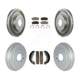 Front Rear Coated Disc Brake Rotors Ceramic Pads And Drum Kit For Nissan Sentra