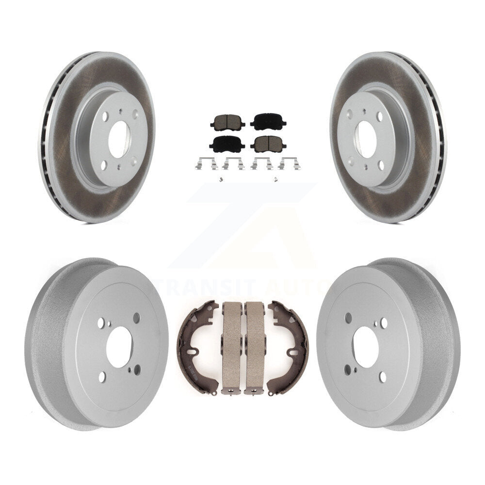 Front Rear Coated Disc Brake Rotors Ceramic Pads And Drum Kit For Toyota Corolla