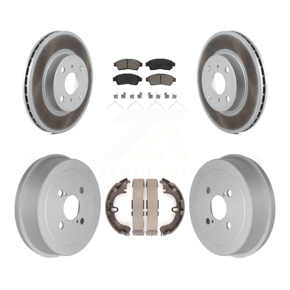 Front Rear Coated Brake Rotors Ceramic Pad Drum Kit For Toyota Corolla Geo Prizm
