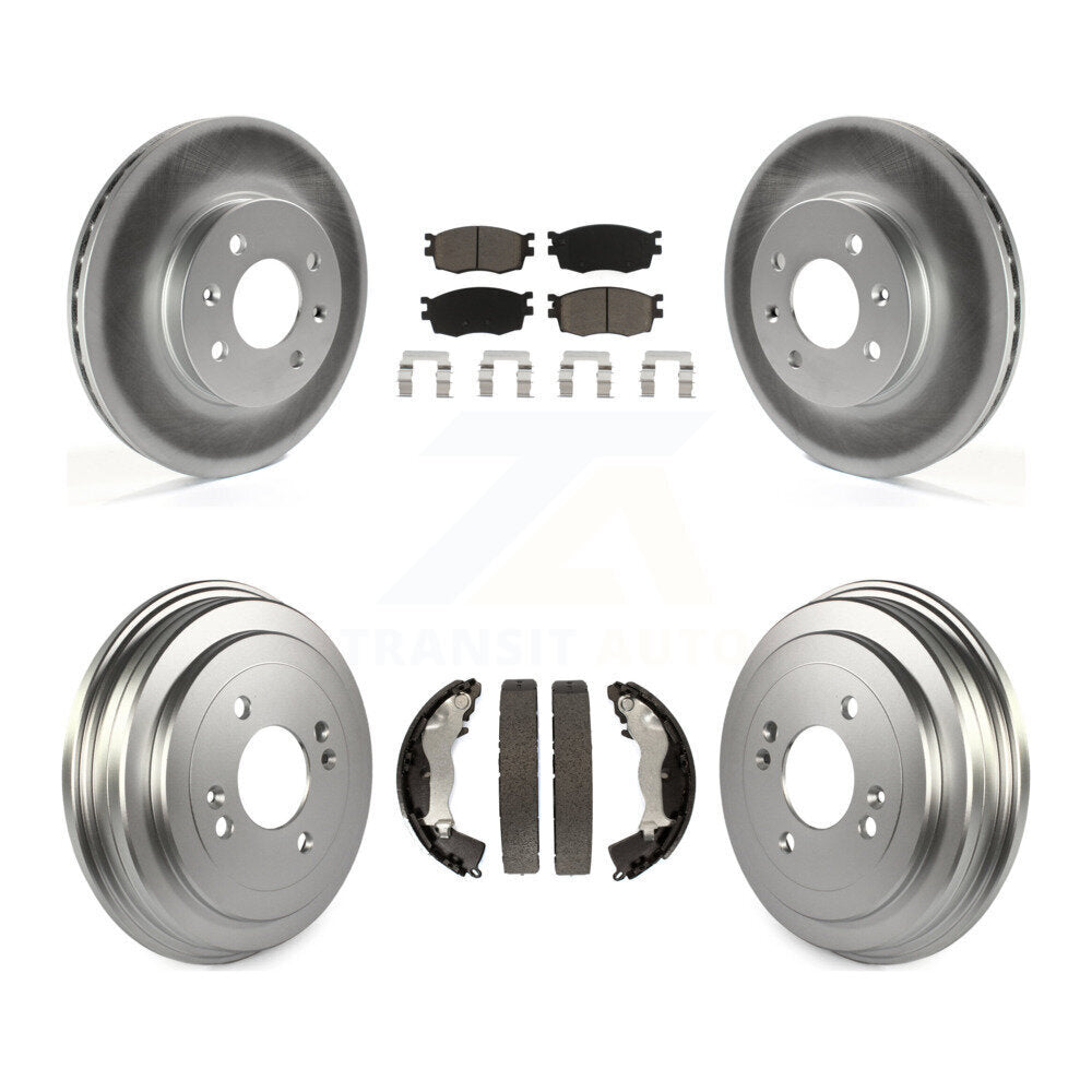 Front Rear Coat Brake Rotor Ceramic Pad Drum Kit For Hyundai Accent Kia Rio Rio5