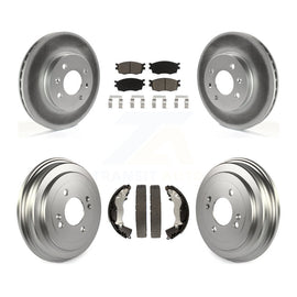 Front Rear Coat Brake Rotor Ceramic Pad Drum Kit For Hyundai Accent Kia Rio Rio5