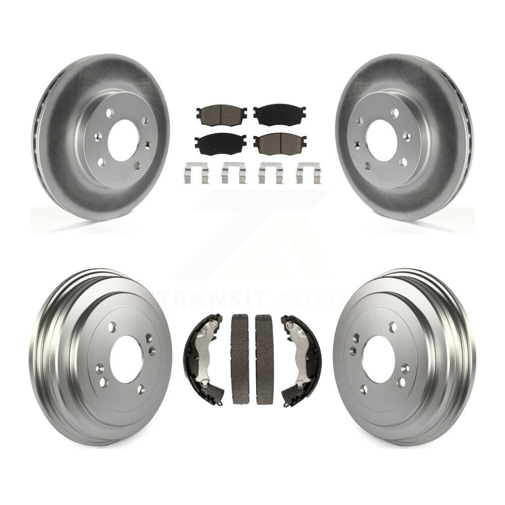 Front Rear Coat Brake Rotor Ceramic Pad Drum Kit For Hyundai Accent Kia Rio Rio5