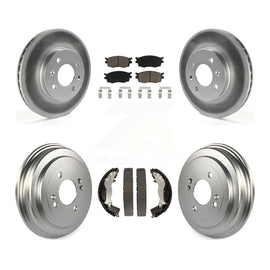 Front Rear Coat Brake Rotor Ceramic Pad Drum Kit For Hyundai Accent Kia Rio Rio5