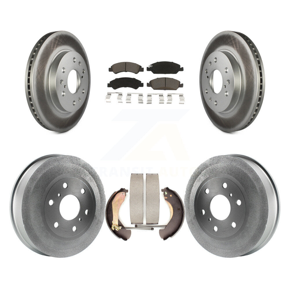 Front Rear Coated Brake Rotors Ceramic Pad Drum Kit For Chevrolet Silverado 1500