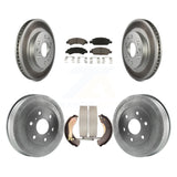 Front Rear Coated Brake Rotors Ceramic Pad Drum Kit For Chevrolet Silverado 1500