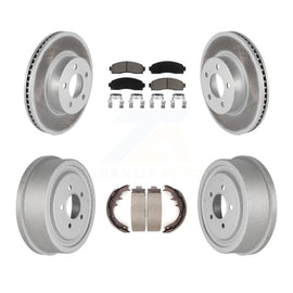 Front Rear Coated Brake Rotor Ceramic Pad & Drum Kit For Ford Ranger Mazda B4000