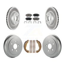 Charger l&#39;image dans la galerie, [Front+Rear] 2004-2008 Toyota Prius Coated Rotor Drum Brake Kit &amp; Ceramic Pads For Max Braking