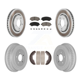 Front Rear Coat Brake Rotor Ceramic Pad Drum Kit For Dodge Chrysler Town & Grand