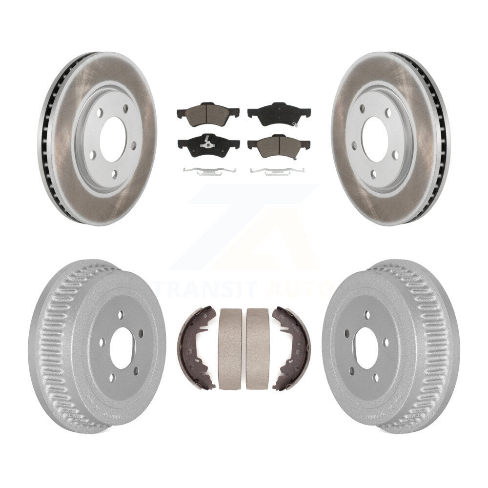 Front Rear Coat Brake Rotor Ceramic Pad Drum Kit For Dodge Chrysler Town & Grand