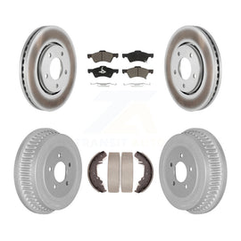 Front Rear Coat Disc Brake Rotor Ceramic Pad Drum Kit For Dodge Caravan Chrysler