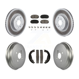[Front+Rear] 2012-2013 Toyota Yaris SE Coated Rotor Drum Brake Kit & Ceramic Pads For Max Braking