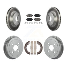 Charger l&#39;image dans la galerie, [Front+Rear] 2001-2005 Toyota Echo Coated Rotor Drum Brake Kit &amp; Ceramic Pads For Max Braking