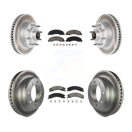 Front Rear Coat Disc Brake Rotor Ceramic Pad Kit For Ford E-350 Super Duty E-250