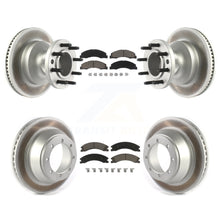 Charger l'image dans la galerie, Front Rear Coated Disc Brake Rotor And Ceramic Pad Kit For Ford E-450 Super Duty