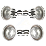 Front Rear Coated Disc Brake Rotor And Ceramic Pad Kit For Ford E-450 Super Duty