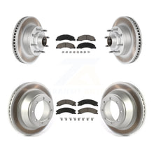 Charger l'image dans la galerie, Front Rear Coated Disc Brake Rotor And Ceramic Pad Kit For Ford E-450 Super Duty
