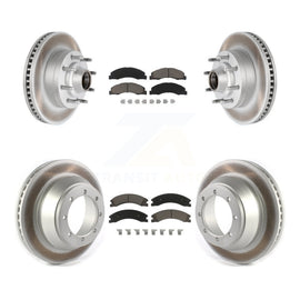 Front Rear Coated Disc Brake Rotor And Ceramic Pad Kit For Ford E-450 Super Duty