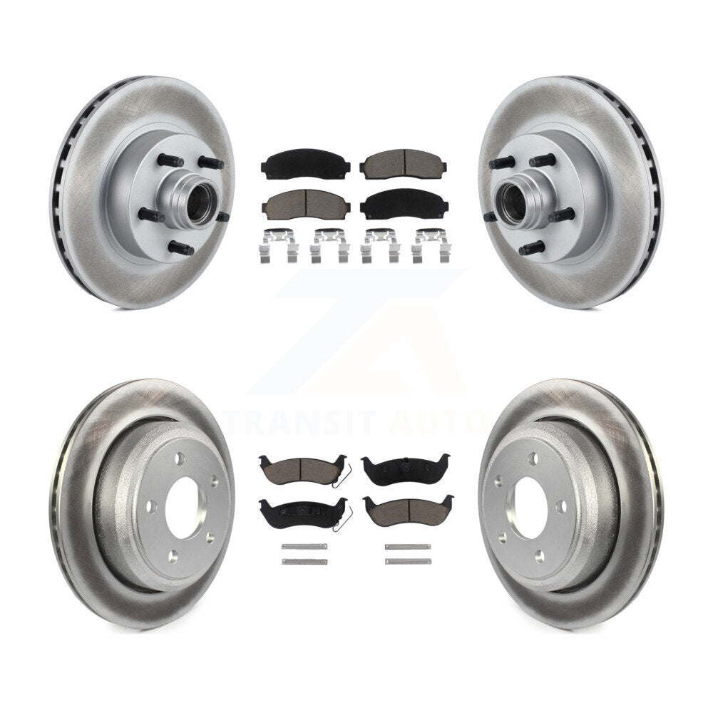 Front Rear Coated Disc Brake Rotors And Ceramic Pads Kit For Mazda B2300